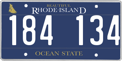 RI license plate 184134