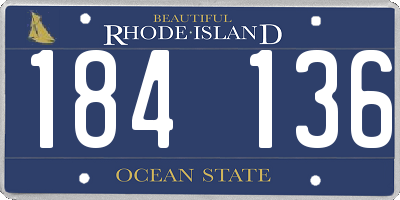 RI license plate 184136