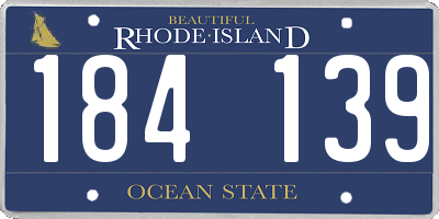 RI license plate 184139