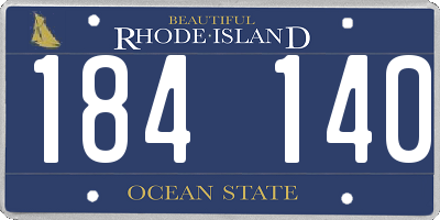 RI license plate 184140