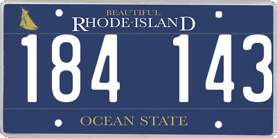 RI license plate 184143
