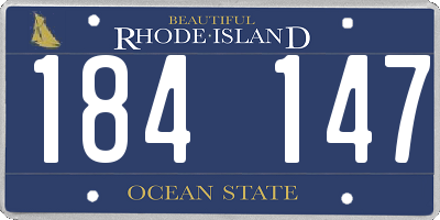 RI license plate 184147