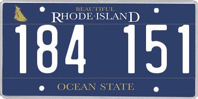 RI license plate 184151