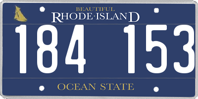RI license plate 184153