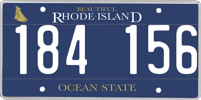 RI license plate 184156