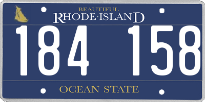 RI license plate 184158