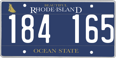 RI license plate 184165