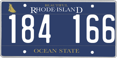 RI license plate 184166