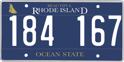 RI license plate 184167
