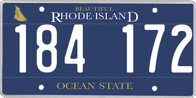 RI license plate 184172