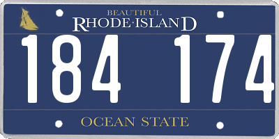 RI license plate 184174
