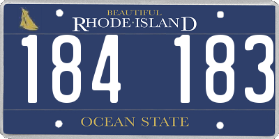 RI license plate 184183