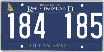 RI license plate 184185