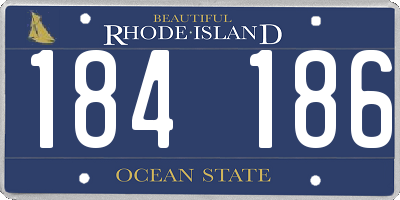 RI license plate 184186