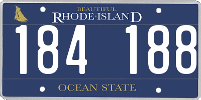 RI license plate 184188