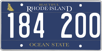 RI license plate 184200
