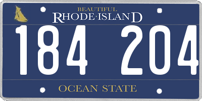 RI license plate 184204