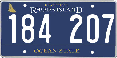 RI license plate 184207