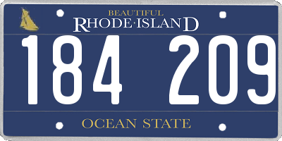 RI license plate 184209