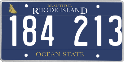 RI license plate 184213