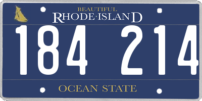 RI license plate 184214