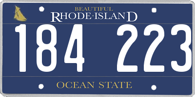 RI license plate 184223
