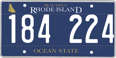 RI license plate 184224