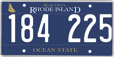 RI license plate 184225