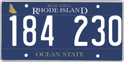 RI license plate 184230