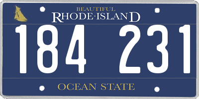 RI license plate 184231
