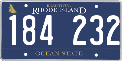 RI license plate 184232