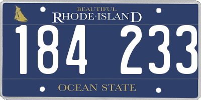 RI license plate 184233
