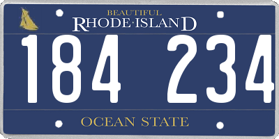 RI license plate 184234