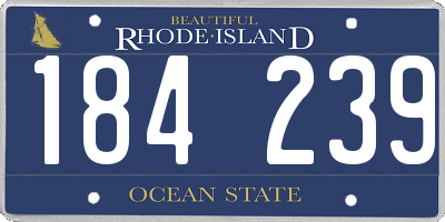 RI license plate 184239