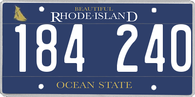 RI license plate 184240