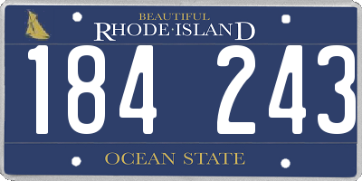 RI license plate 184243
