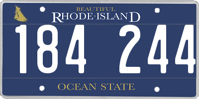 RI license plate 184244