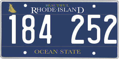 RI license plate 184252