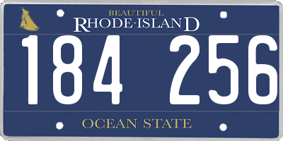 RI license plate 184256