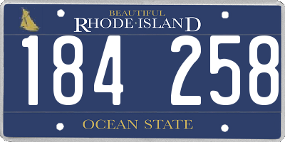 RI license plate 184258