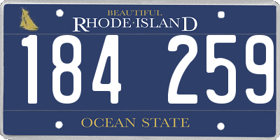 RI license plate 184259