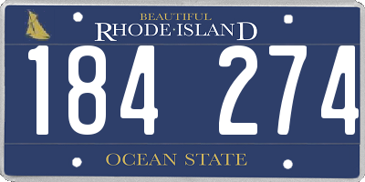 RI license plate 184274