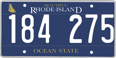 RI license plate 184275