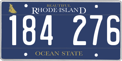 RI license plate 184276