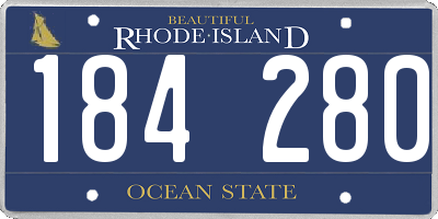 RI license plate 184280