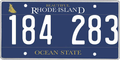 RI license plate 184283