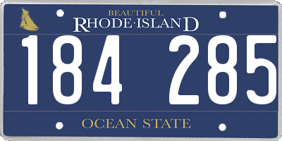 RI license plate 184285