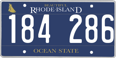 RI license plate 184286