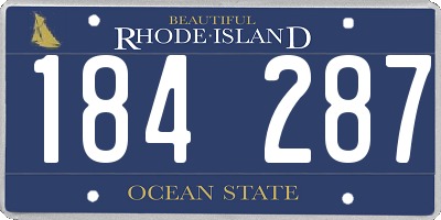 RI license plate 184287