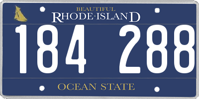 RI license plate 184288